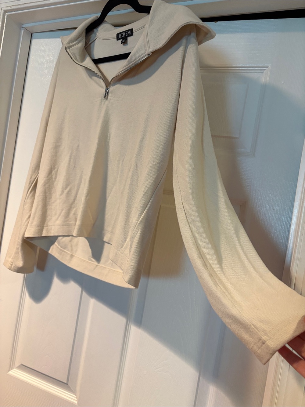J. Crew Cream Ribbed-Neck Pullover - Picture 4 of 5